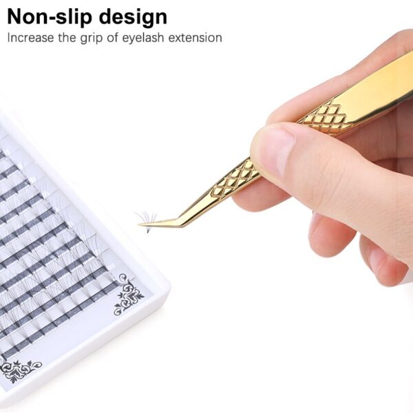 Eyelash Tweezers Excellent Closure Stainless Steel Lash Accessories Tweezers For 3D Volume Lash Extension Supplies Makeup Tools