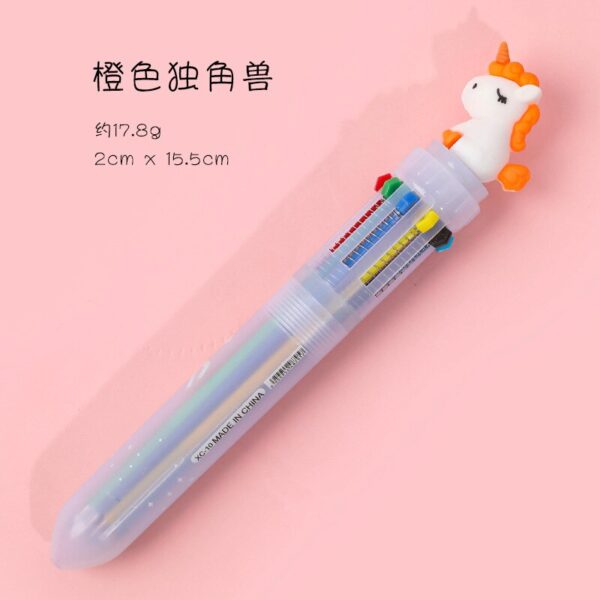 10Pcs Ten-Color Ballpoint Pen Kawaii Stationery Novelty Cute Pen Student Writing Gel Pen Learning Office Supplies