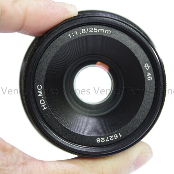 Camera Lenses 25mm F1.8 HD.MC Manual Focus Lens for Micro Four Thirds Micro 4/3 mount GX8 for Nex mount A6300+ 46mm Camara Hood