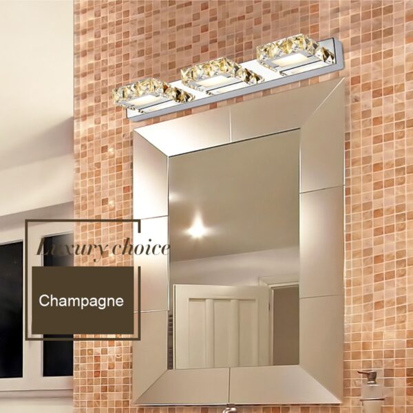 Luxury Crystal Bathroom LED Mirror Light Fixture 12W 9W 6W LED Modern Waterproof Anti-Fog Bath Vanity Wall Mounted Sconces Lamp