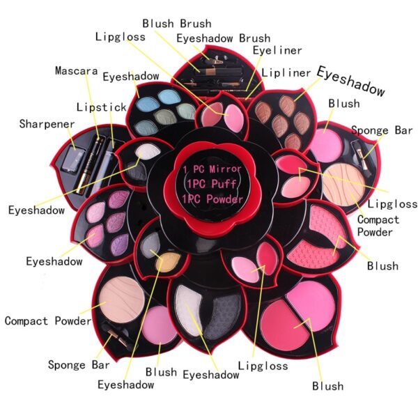 2018 New Flower Eye Shadow Plate Big Size Plum Blossom Rotating Eye Shadow Box Cosmetic Case Makeup Palette Makeup Tools
