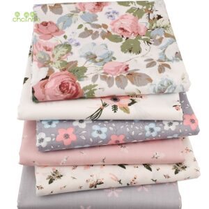 Chainho,6pcs/Lot New Floral Series Twill Cotton Fabric,Patchwork Cloth,DIY Sewing Quilting Fat Quarters Material For Baby&Child