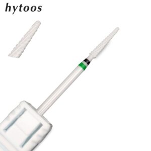 HYTOOS Ceramic Nail Drill Bit 3/32" Rotary Cuticle Clean Burr Bits For Manicure Electric Drill Accessory Nail Beauty Tools-L358T