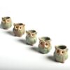 5Pcs/Set Ceramic Owl Shape Garden Flower Pot Desk Plant Pot Creative Design Succulent Planter Pot Home Garden Decoration outdoor