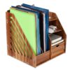 DIY Wooden Magazine Desk Organizers Book Holder Stationery Storage Holder Stand Shelf Rack Multifunctional Case