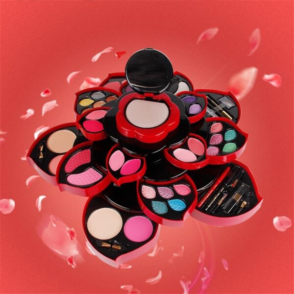 2018 New Flower Eye Shadow Plate Big Size Plum Blossom Rotating Eye Shadow Box Cosmetic Case Makeup Palette Makeup Tools