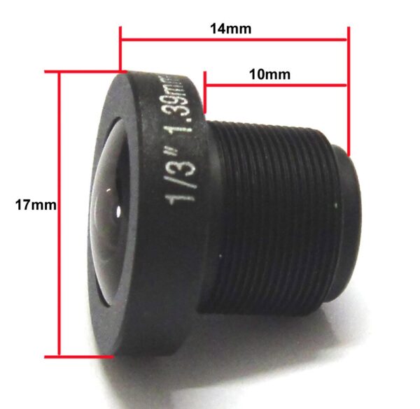 HD 5mp 1.39mm cctv camera Lens 1/3" Wide Angle M12 F1.8 IR Board Panoramic Fisheye lenses for 720P/1080P Camera