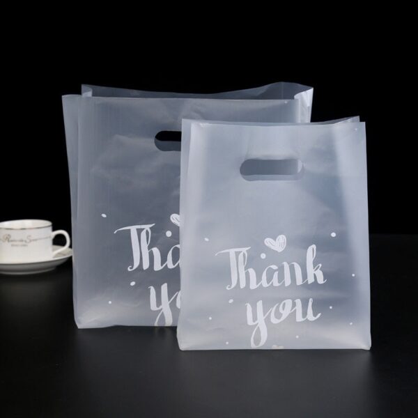 50pcs Thank you Plastic Gift Bags Plastic Shopping Bags With Handle Christmas Wedding Party Favor Bag Candy Cake Wrapping Bags