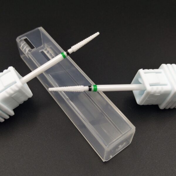 HYTOOS Ceramic Nail Drill Bit 3/32" Rotary Cuticle Clean Burr Bits For Manicure Electric Drill Accessory Nail Beauty Tools-L358T