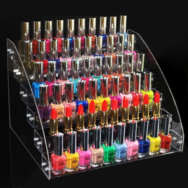 New Fashion Multilayer Clear Acrylic Nail Polish Rack Household Makeup Tool Holder Cosmetic Nail Polish Organize Storage Shelf