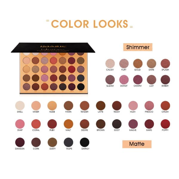 IMAGIC Palette EyeShadow 35 Color Matt Waterproof Earth Tone Powder Eyeshadow Plate Cosmetic Makeup pigment