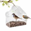 New Clear Glass Window Viewing Bird Feeder Hotel Table Seed Peanut Hanging Suction Alimentador Adsorption House Type Bird Feeder