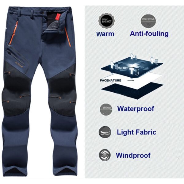 Men Oversized Plus size Winter Softshell Fleece Outdoor Pants Trekking Fish Camp Climb Hiking Ski Warm Travel Trousers Free ship