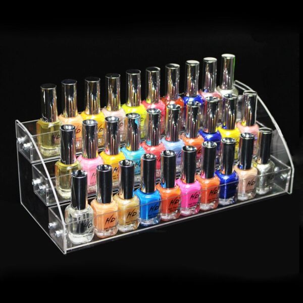 New Fashion Multilayer Clear Acrylic Nail Polish Rack Household Makeup Tool Holder Cosmetic Nail Polish Organize Storage Shelf