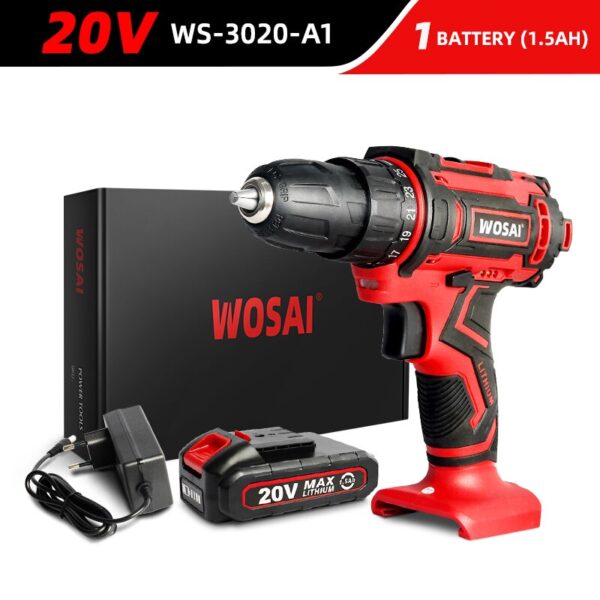 VVOSAI 12V 16V 20V Cordless Drill Screwdriver Electric Drill Power Tools Hand Drill 25+1 Torque Wireless Driver DIY Power Tools