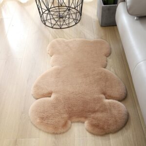Bear rug super soft silk carpet Indoor Modern Living room bedroom Rug Antiskid 75*105cm mat gray white brown children doormat