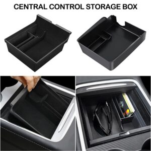 Tesla Model3 Car Central Armrest Storage Box For Tesla Model 3 2021 Accessories Center Console Flocking Organizer Containers New