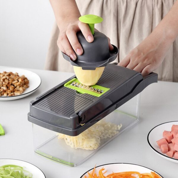 Multifunctional Vegetable Cutter Shredders Slicers Fruit Potato Peeler Carrot Grater Kitchen Accessories Basket Vegetable Slicer