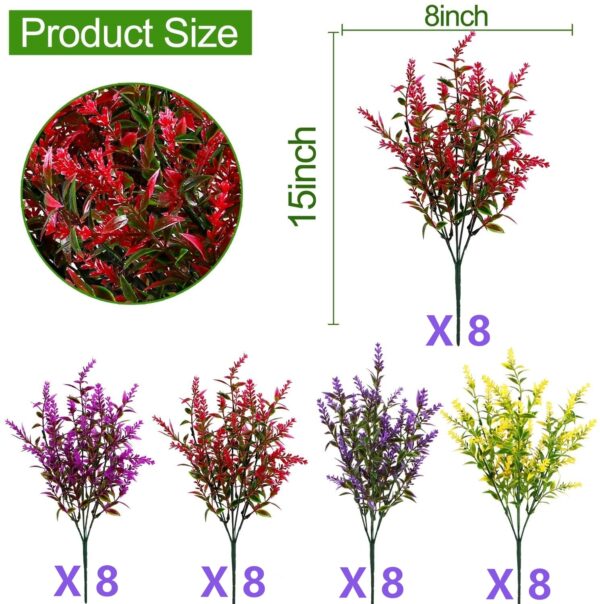 Fake Flowers Artificial Flowers Real Touch Artificial Bouquet UV Resistant Shrubs Plants No Fade Faux Plastic Home Garen Decors