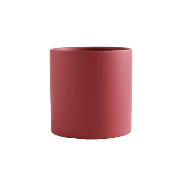 Nordic Industrial Style Colorful Ceramic Flowerpot Succulent Planter Green Plants Cylindrical Shape Flower Pot With Hole Tray