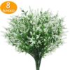 Fake Flowers Artificial Flowers Real Touch Artificial Bouquet UV Resistant Shrubs Plants No Fade Faux Plastic Home Garen Decors