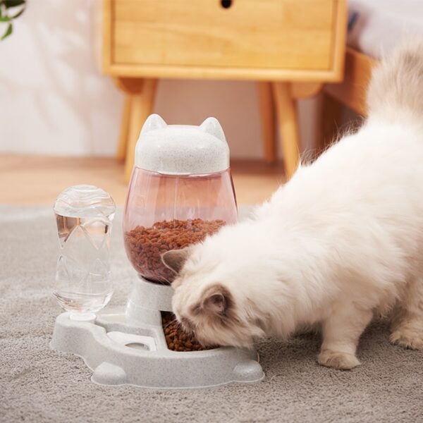 2.2L Pet Dog Cat Automatic Feeder Bowl for Dogs Drinking Water 528ml Bottle Kitten Bowls Slow Food Feeding Container Supplies