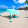 240 X 240 Beach Sunshade Portable Camping Pergola Outdoor Windproof Tent Gazebo Tent Shade Shelter with Sandbag Anchors