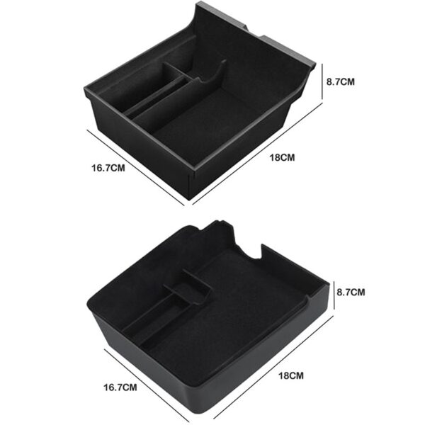 Tesla Model3 Car Central Armrest Storage Box For Tesla Model 3 2021 Accessories Center Console Flocking Organizer Containers New
