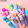 10Pcs Ten-Color Ballpoint Pen Kawaii Stationery Novelty Cute Pen Student Writing Gel Pen Learning Office Supplies