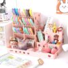 Penholder Desk Organizer Desktop Cute Penholder Organizers For Desktop Office Desk Accessories Stand Stationery & Office Storage