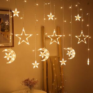 Christmas lights led 3.5m Curtain light garland star moon decor for home 220V Fairy Lights Outdoor/Indoor Festival String Light