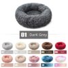 Round Plush Dog Bed House Dog Mat Winter Warm Sleeping Cats Nest Soft Long Plush Dog Basket Pet Cushion Portable Pets Supplies