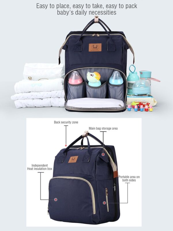 Baby Diaper Bag Bed Backpack For Mom Maternity Bag For Stroller Nappy Bag Large Capacity Nursing Bag for Baby Care Upgrade Hooks