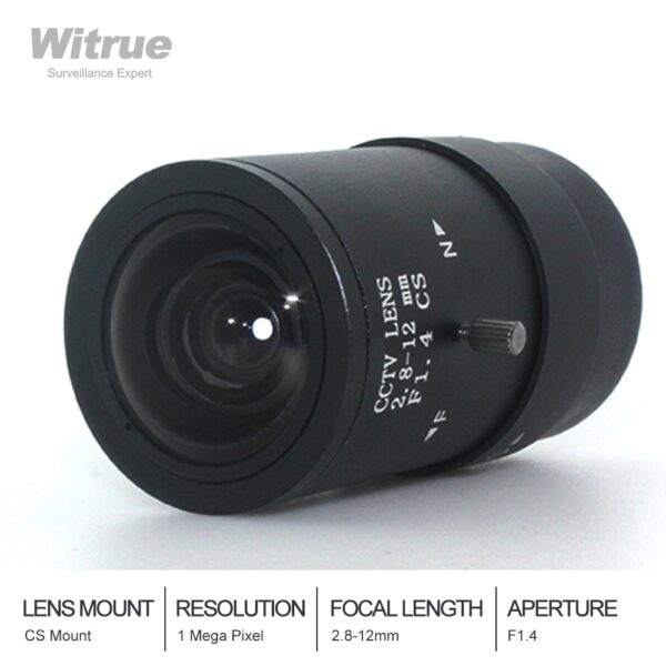 HD Megapixel CCTV Lens 2.8-12mm Varifocal Lenses CS Mount F1.4 1/3 for IP Camera Surveillance Security Cameras