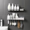 Save Space No Drilling Iron Shelf Punch Free Corner Bathroom Shelf Bathroom Fixtures Wrought Iron Storage Rack Bath Accessories