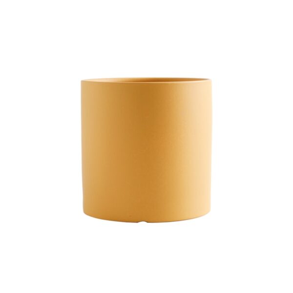 Nordic Industrial Style Colorful Ceramic Flowerpot Succulent Planter Green Plants Cylindrical Shape Flower Pot With Hole Tray