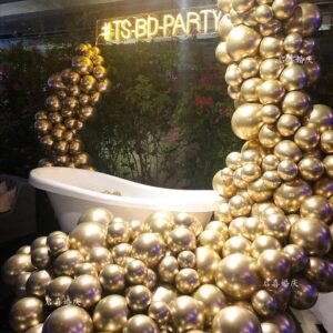 100pcs 50pcs 10inch Pearl Chrome Metal Balloon Golden Balloon Arch Wedding Supplies Party Decor Globos