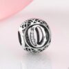 925 Sterling Silver Hollow Beads Letter A to Z trendy Womens Accessories Fit Original JIUHAO Charms Bracelets Jewelry Making