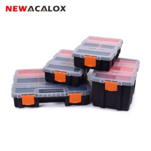 NEWACALOX Tool Organizers Box 2-22PC Drawer Tool Box Wall Mount Hardware Plastic Tool Case Storage Box Repair Toolbox