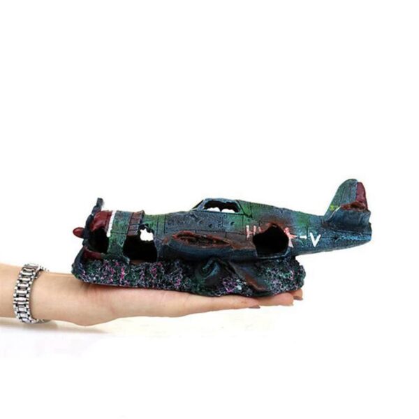 Underwater Mini Wreckage Resin Craft Fish Tank Artificial Plane Wreckage Ornament Aquarium Landscape