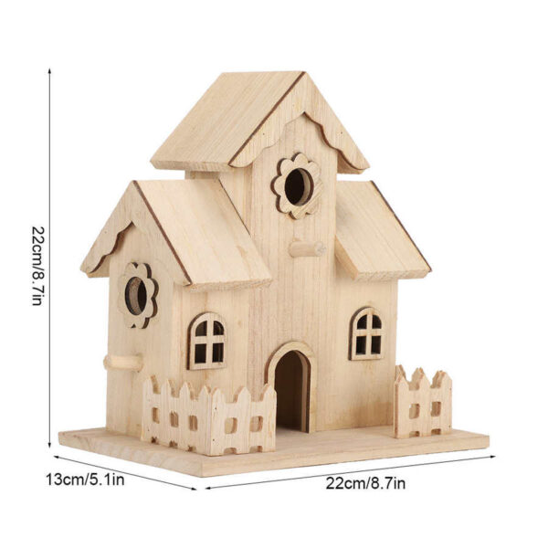 Wooden Bird Nest Hanging Bird House Natural Wooden Bird Cage Resting Place Wall-Mounted Outdoor Birdhouse Wooden Box