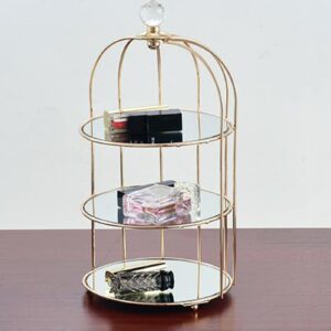 1pc Makeup Shelf Cosmetic Rack Holder Organizer Storage Box Case Vanity Tray Cosmetic Organizers Shelf Stand Gold Desk 1-3 tier