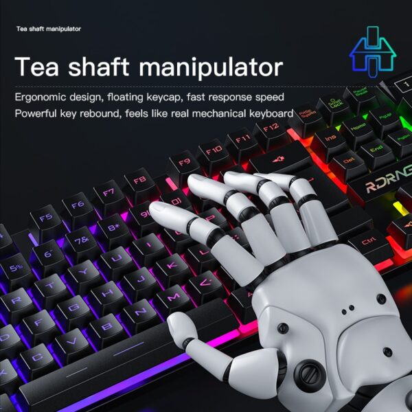 Gaming keyboard and Mouse Wired backlight mechanical feeling keyboard Gamer kit Silent 3200DPI Gaming Mouse Set for PC Laptop