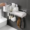 Save Space No Drilling Iron Shelf Punch Free Corner Bathroom Shelf Bathroom Fixtures Wrought Iron Storage Rack Bath Accessories
