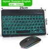 RGB Wireless Keyboard Mouse Combo Russian Spainish Bluetooth Keyboard And Mouse Set Rechargeable Keyboards For ipad Laptop