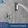 Matte Black Bathroom Shower Faucet Bath Faucet Mixer Tap ABS Hand Shower Head Set Wall Mount Black Shower Control Valve