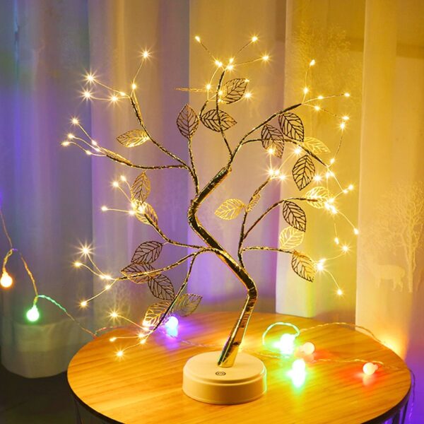 LED Night Light Mini Christmas Tree Copper Wire Garland Lamp For Home Kids Bedroom Decor Fairy Lights Luminary Holiday lighting