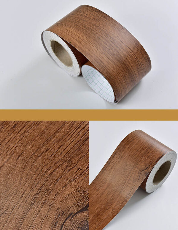Wood Self Adhesive Window Decal Living Room Floor Border Skirting Contact Paper Waterproof Waist Line Wallpaper Home Improvement