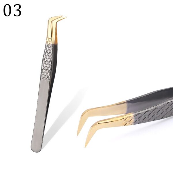 Eyelash Tweezers Excellent Closure Stainless Steel Lash Accessories Tweezers For 3D Volume Lash Extension Supplies Makeup Tools
