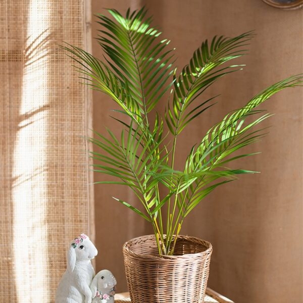 125cm Tropical Palm Plants Large Artificial Tree Branches Plastic Fake Leaves Green Monstera For Home Garden Room Office Decor
